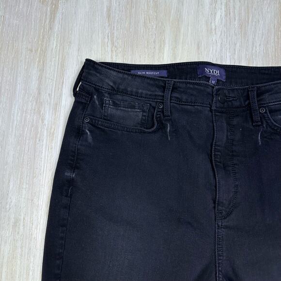 NYDJ Black Slim Bootcut Sure Stretch LiftxTuck Technology High Rise Jeans 12 - Picture 3 of 14
